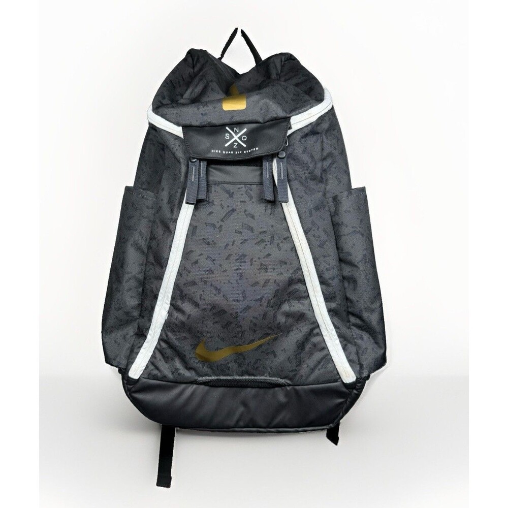 Nike Elite Quad Zip System Backpack Team 2.0 Gray Black Hoops Basketball Max Air
